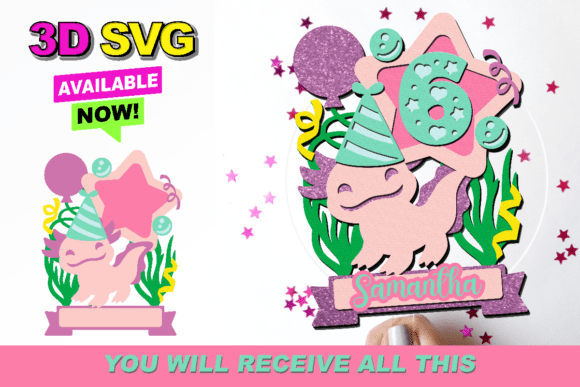 Axolotl Cake Topper 3D SVG for Laser Cutting