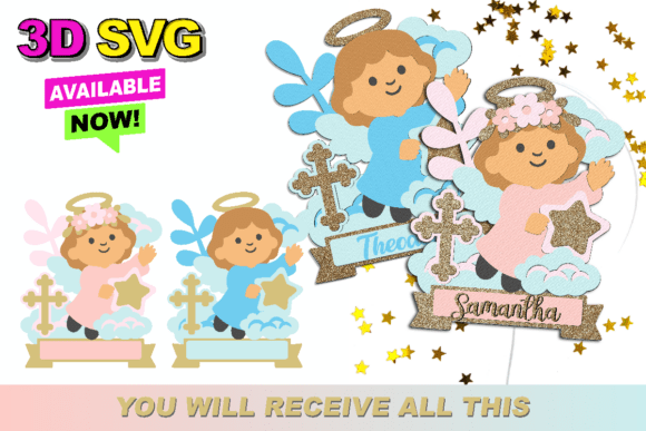Baptism Angel Topper 3D SVG Review