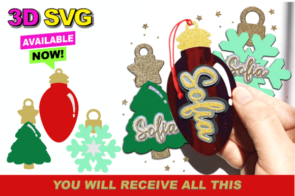 Christmas Ornament 3D SVG: Graphics for Crafts
