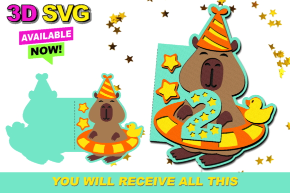 Cute Capybara 3D SVG Shapes
