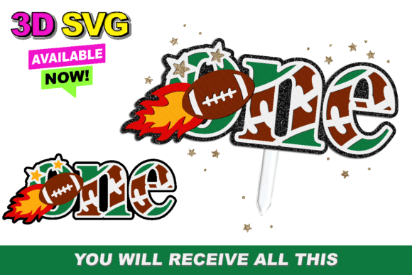Football Cake Topper SVG for Crafts & Graphics