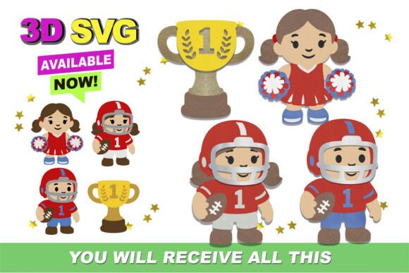 Football Graphics for Crafts: 3D SVG Review