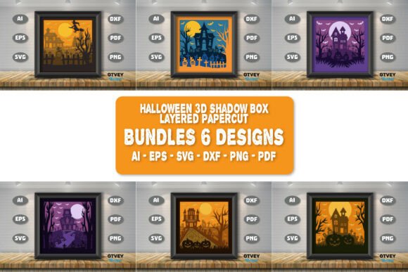 Halloween 3D Shadow Box SVG for Sellers