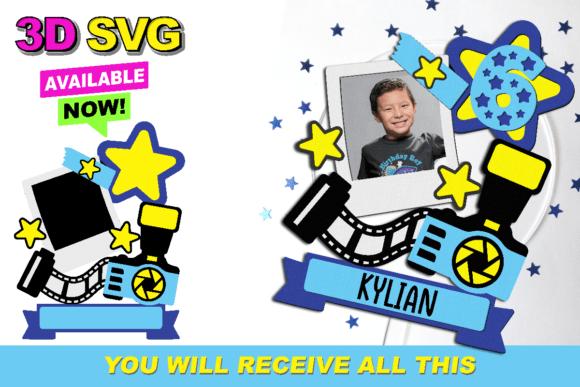 Photograph Cake Topper 3D SVG: Graphics for Crafts