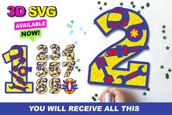 Racing Numbers 3D SVG for Dynamic Shapes