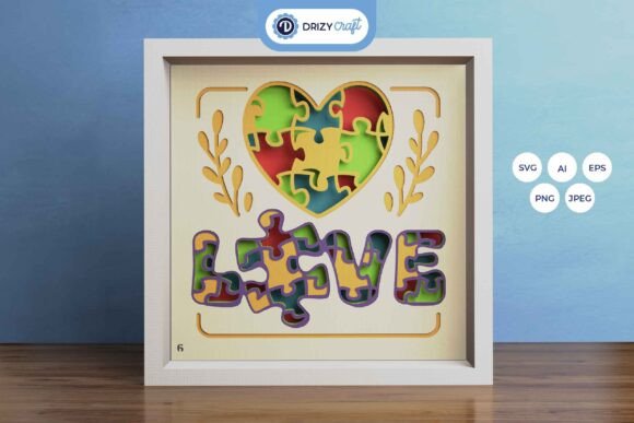 Reviewing LOVE Autism 3D Layered Paper Cut for Embroidery