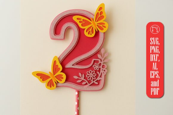 Reviewing the 3D Butterfly Number 2 Topper SVG
