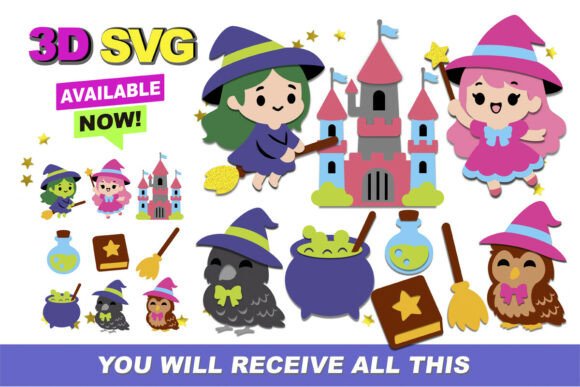 Reviewing the Cute Witch Kawaii 3D SVG for Stitchers