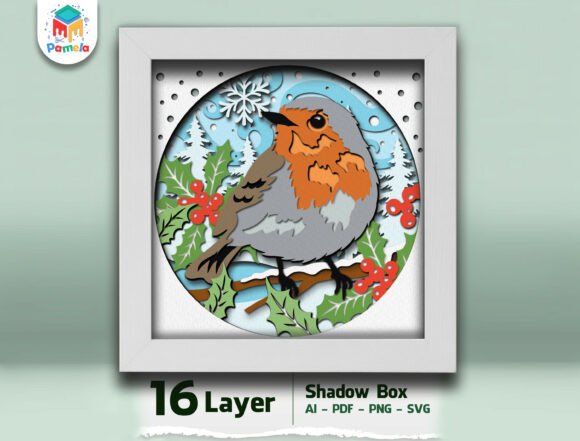 Robin Bird 3D SVG for Other Holiday Campaigns