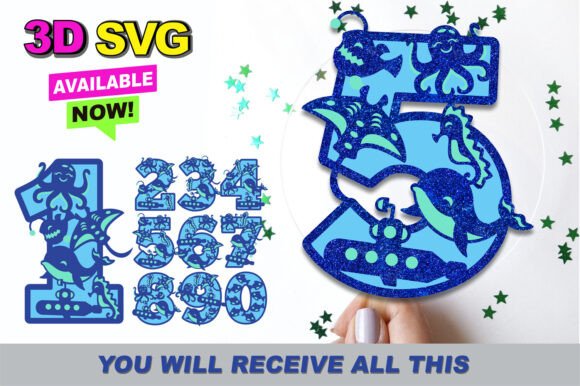 Under the Sea Numbers 3D SVG Shapes Review
