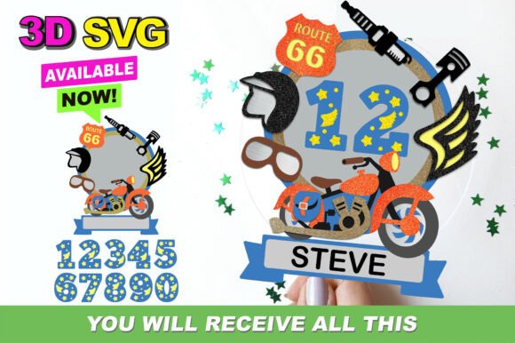 Vintage Motorcycle Graphics for Crafts